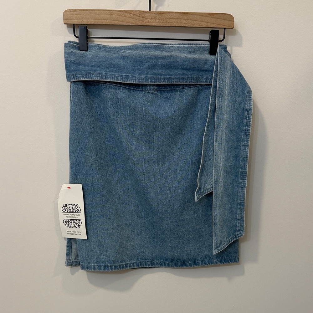 Never Fully Dressed Denim Wrap Skirt